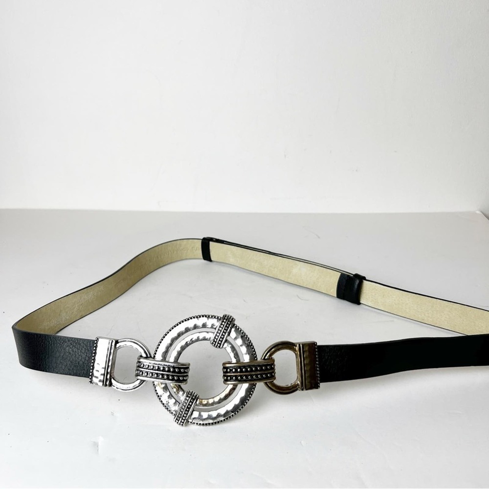 Chicos M/L Black Belt w/ Silver Hardware